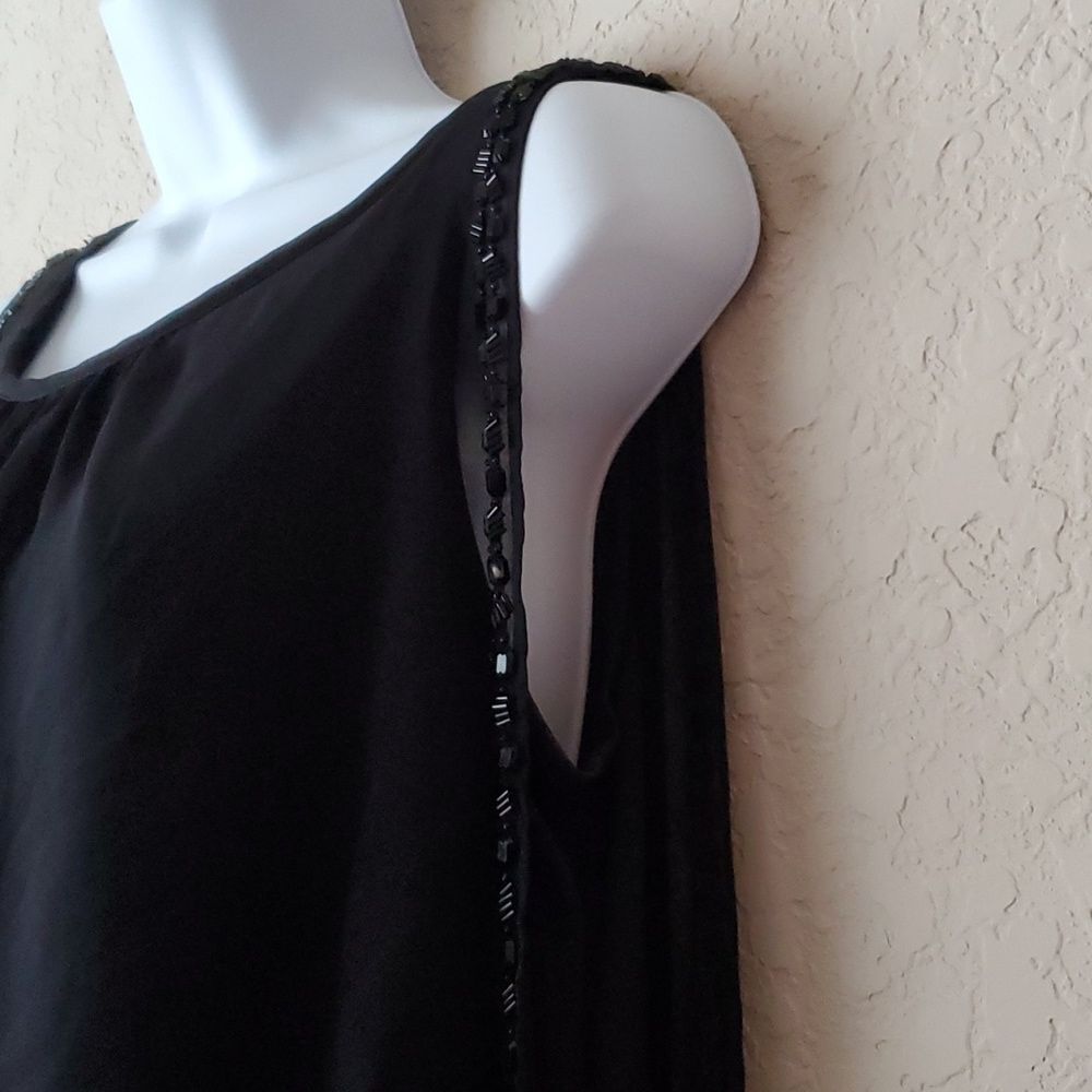 Scarlett Nite Black Beaded Sleeveless Blouson Cocktail Dress Size 12 - Picture 4 of 10